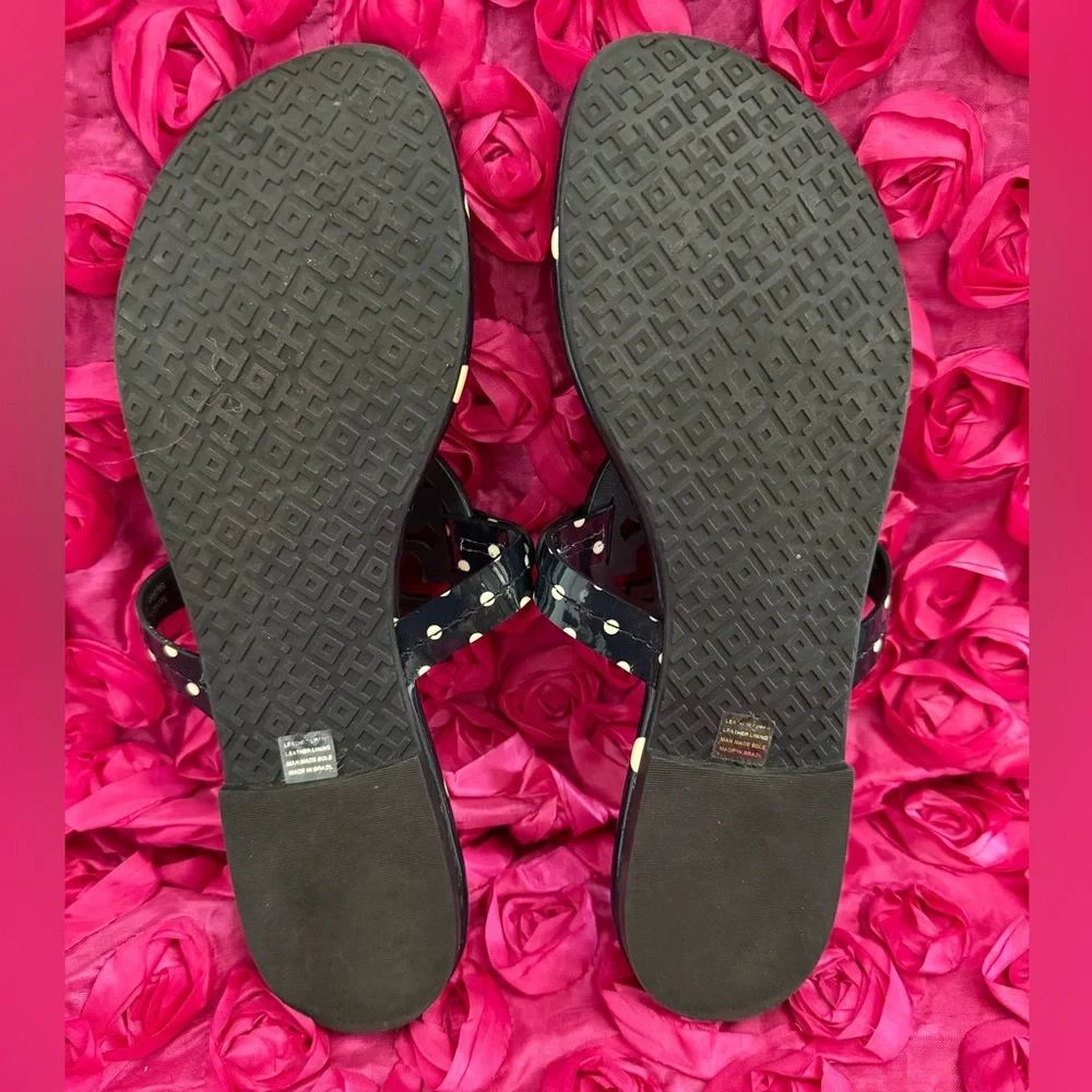 Tory Burch Miller Sandals Patent Leather Navy Classic